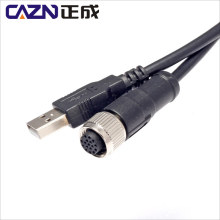 Industrial camera Scanner Code Sweeper Cable M12 17Pin Female Male to USB 2.0 Cable Assembly